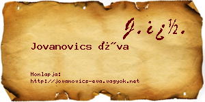 Jovanovics Éva névjegykártya